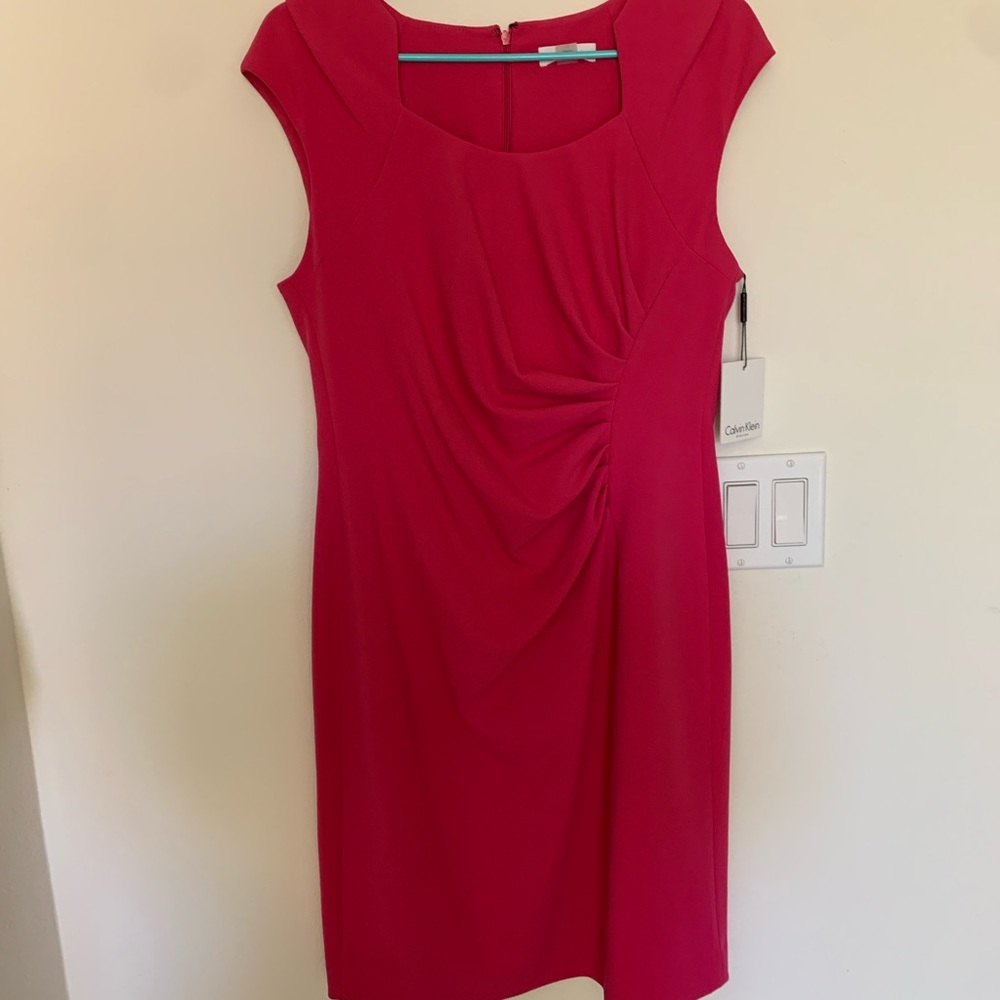 Calvin Klein ruched side dress